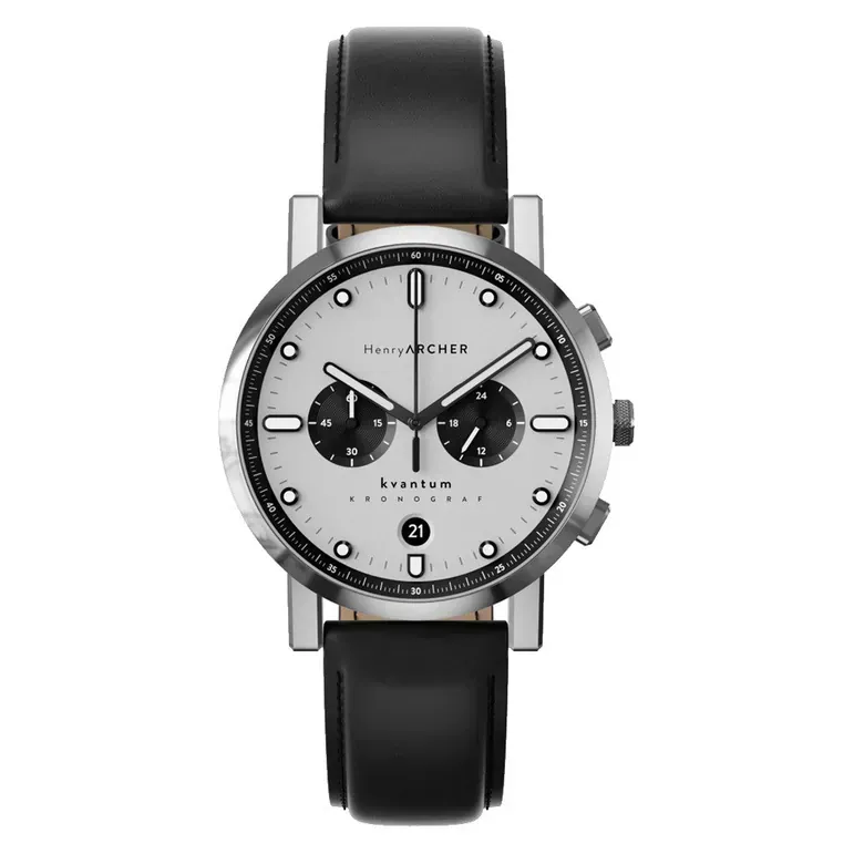 Henry Archer Kvantum Meca-Quartz Chronograph with White Dial #HAC-KTM-VEK-NRO