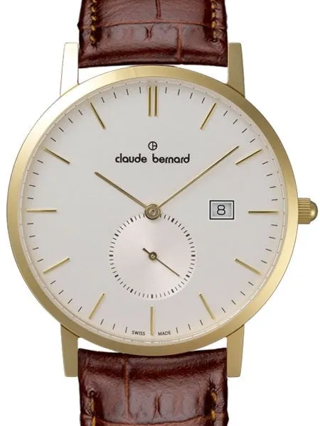 Claude Bernard Gold Tone Quartz Dress Watch with Small Seconds Sub-Dial #65003-37J-AID