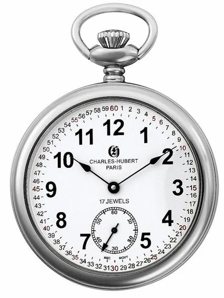 Charles-Hubert 17-Jewel Mechanical Hand Wind Pocket Watch #3756-WRR