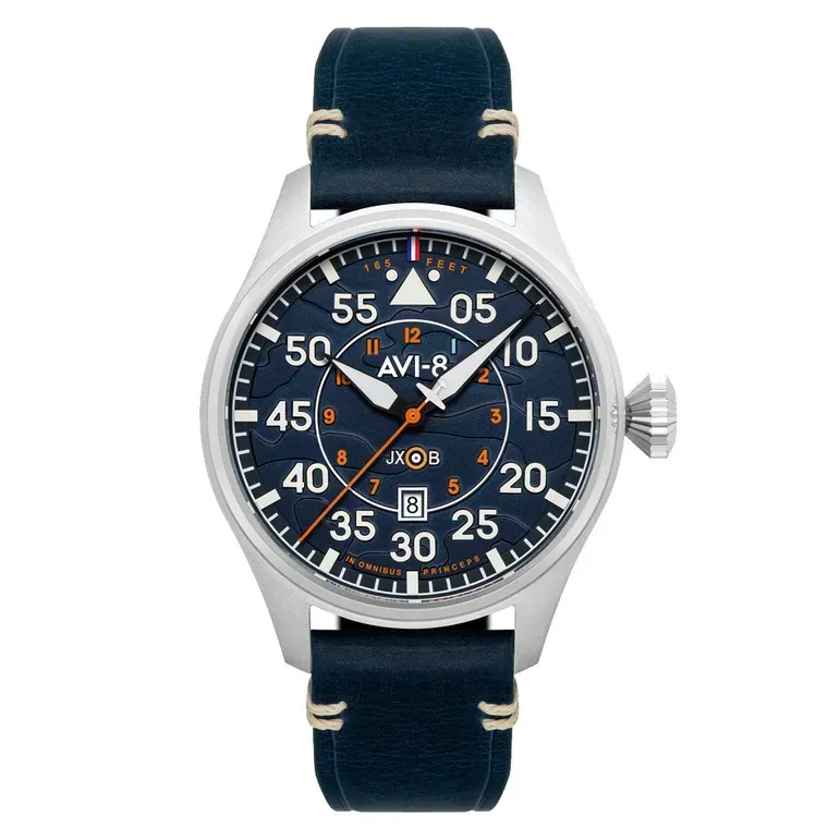 AVI-8 Hawker Hurricane Acklington Clowes Automatic Pilot Watch with Blue Dial #AV-4097-02