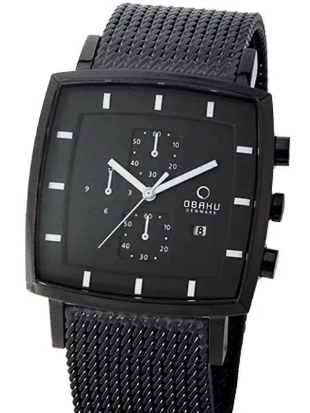 Obaku Harmony Charcoal Dial, Black Case, Quartz Chronograph Watch #V134GBBMB2