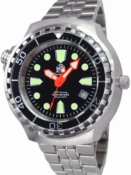 Tauchmeister Automatic, 1000m Dive Watch with Helium Release Valve and Sapphire Crystal #T0245M