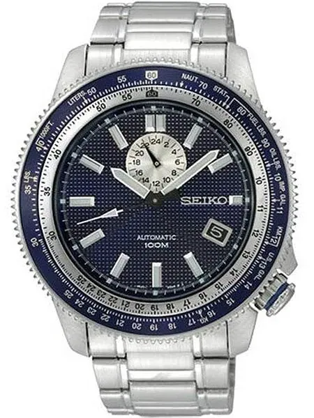 Seiko Superior Blue Dial Hand Windable Automatic Watch with Slide Rule #SSA001K1