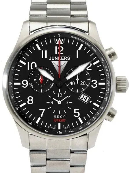 Junkers 150 Years Hugo Junkers Chronograph Alarm Watch with Bracelet #6684M-2