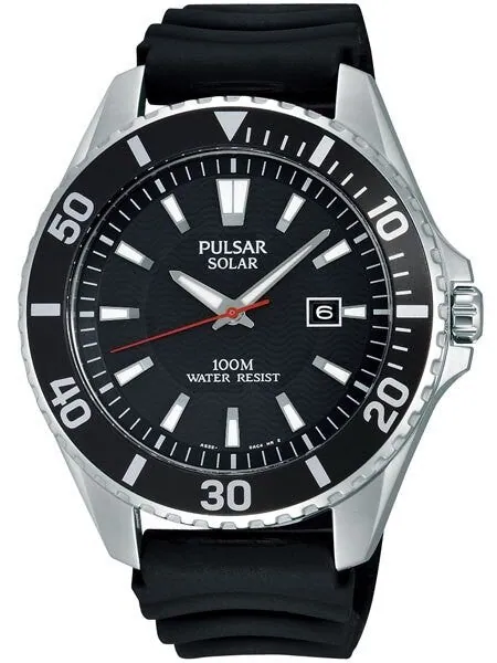 Pulsar Solar Powered Quartz Sport Watch with 44mm Case #PX3037