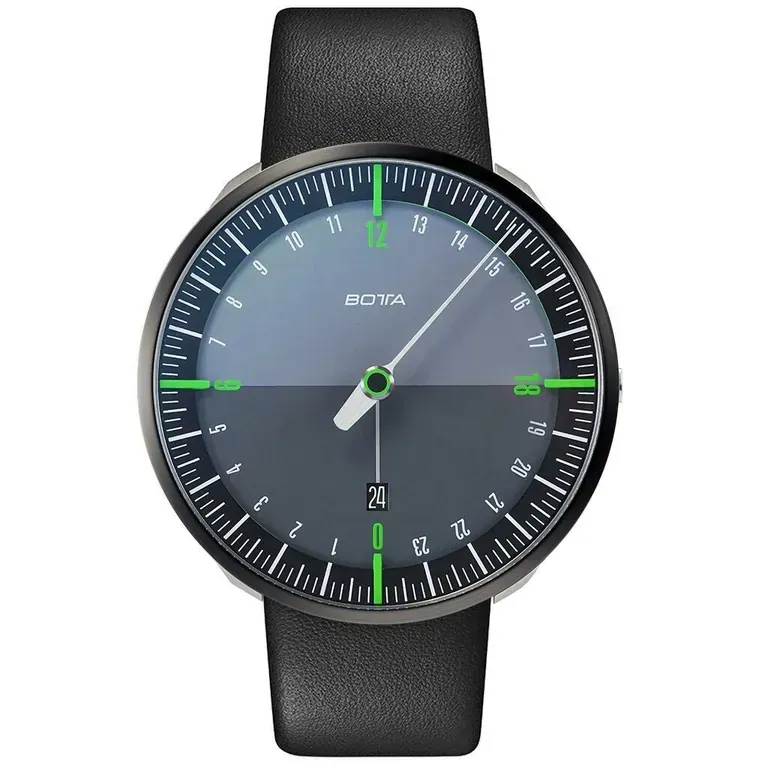 Botta UNO 24 one hand 24-hour Swiss quartz watch with 45mm titanium case #628010