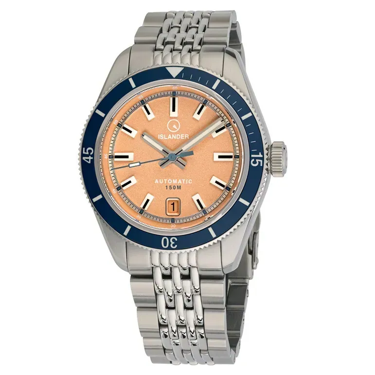 Islander Port Jefferson Skin Diver Automatic Watch with Sun Faded Orange Dial #ISL-178