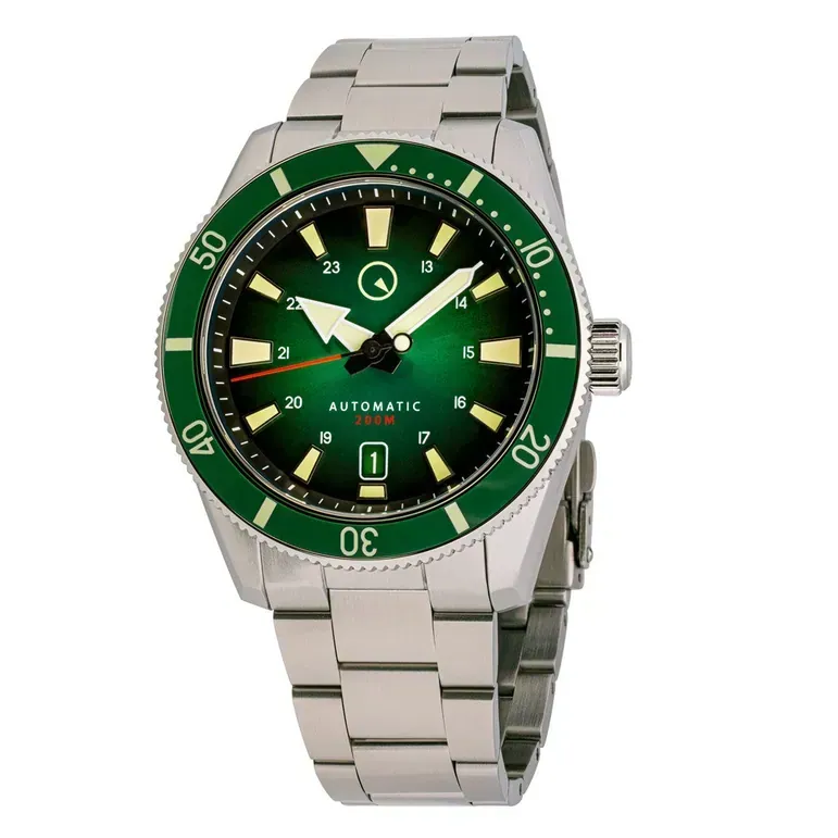 Islander Southold 42mm Automatic Dive Watch with Green Ombre Dial #ISL-117