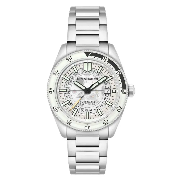 Spinnaker Fleuss Automatic Severn White Skeleton Dial #SP-5118-33