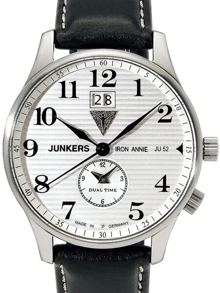 Junkers Big Date, Dual Time Watch with Two Crowns #6640-1