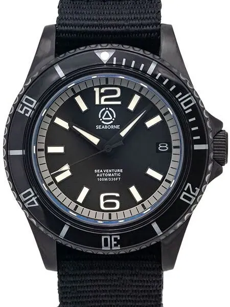 Seaborne Sea Venture 100-Meter Automatic Dive Watch with a 41mm Case and an AR Sapphire Crystal #SB-SV-004-TAC