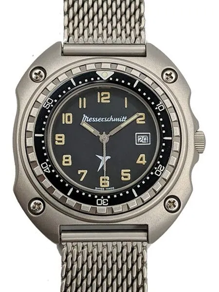 Messerschmitt 43mm Sand Blasted Case with Uni-Directional Bezel #ME2040-MIL