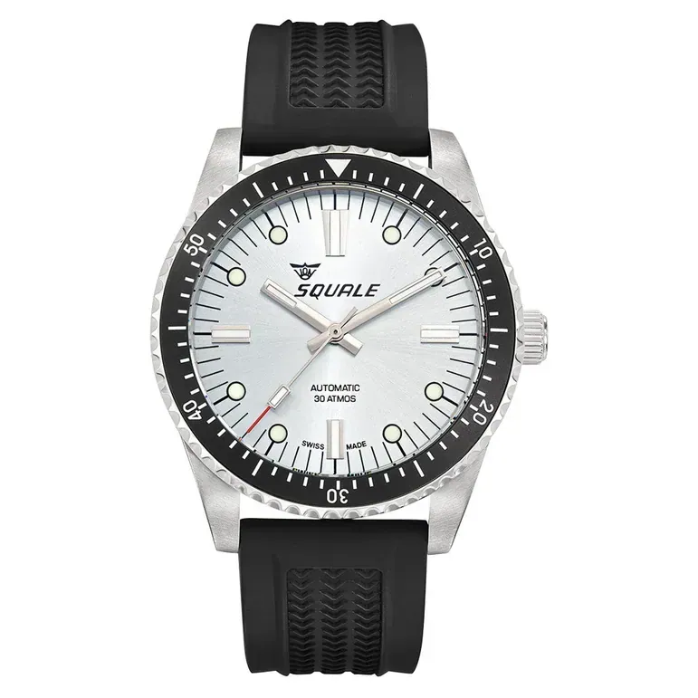 Squale Montauk 300M Swiss Automatic Diver with Frozen Silver Dial #MTK-23