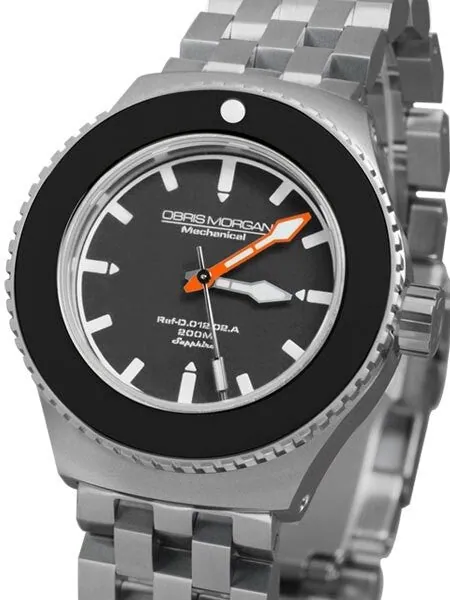 Obris Morgan Nevon Automatic Grey Dial Dive Watch with Robust Bracelet #NEVON-BTGO