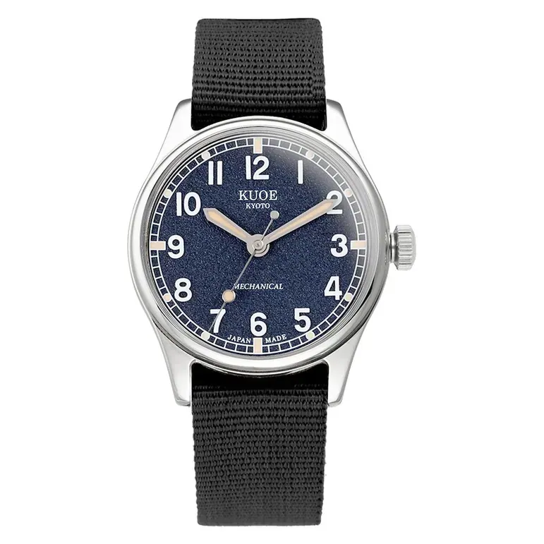 KUOE Old Smith 90-002 Automatic 35mm Watch with Navy Dial #OS90002-ND-NV-NATO-SA