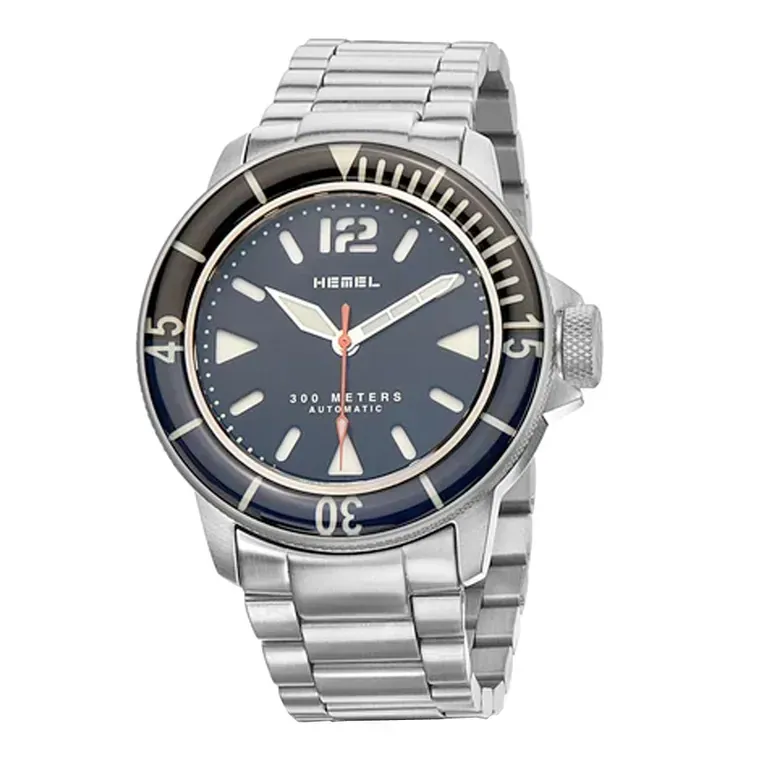 HEMEL Hydrodurance Dive Watch with  Black Dial and Black-Blue Bezel #HD1BB