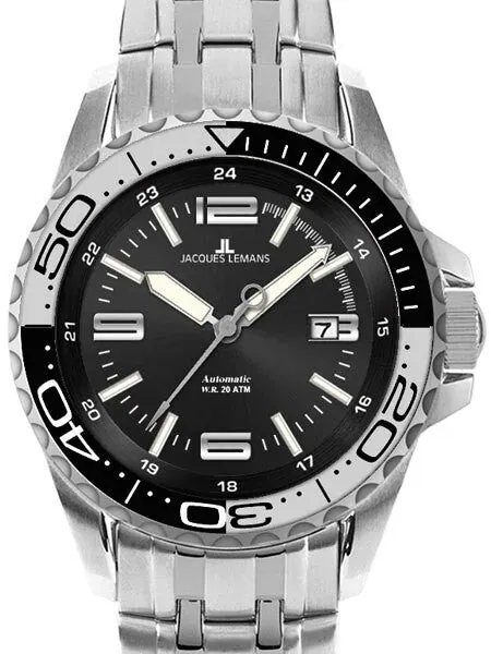 Jacques Lemans Liverpool 44MM Automatic 200 Meter Dive Watch  #1-1353C