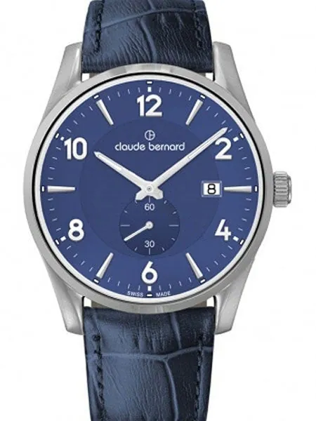 Claude Bernard Blue Dial Quartz Dress Watch with Small Seconds Sub-Dial #65001-3-BUIN