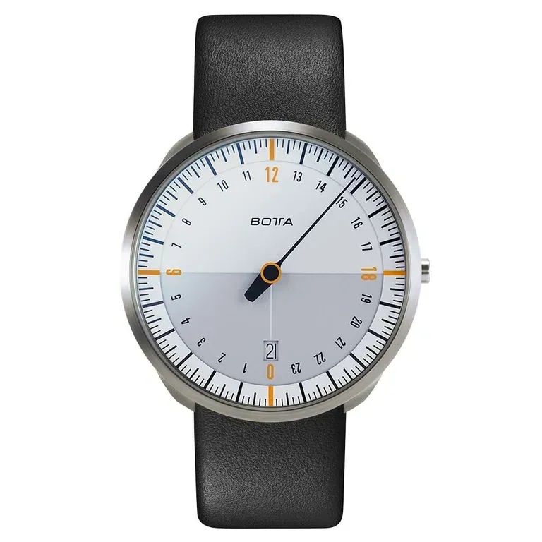 Botta UNO 24 one hand 24-hour Swiss quartz watch with 40mm titanium case #421010
