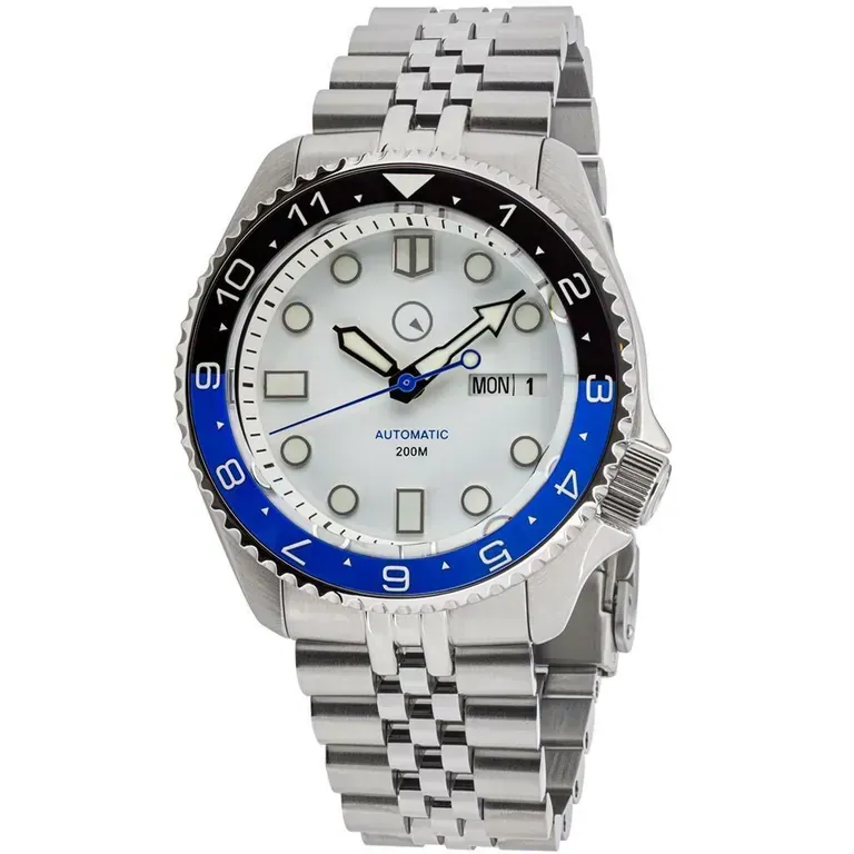 Islander Automatic Dive Watch with AR Sapphire Crystal, Dual-Time Luminous "Batman" Bezel Insert #ISL-86
