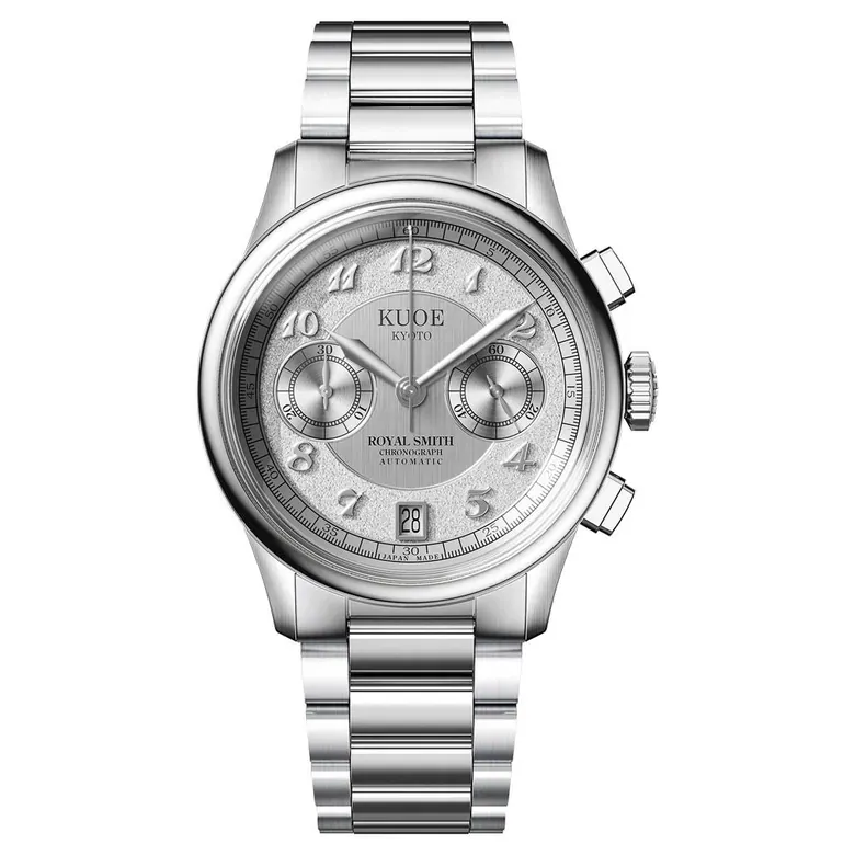 KUOE ROYAL SMITH 90-012 Automatic Chronograph with Silver Dial #RS90012-A-SV-FLAT