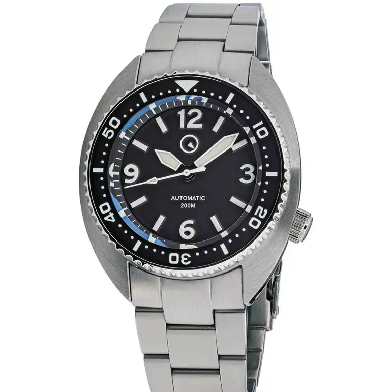 Islander Black Dial Automatic Dive Watch with AR Sapphire Crystal, and Luminous Ceramic Bezel Insert #ISL-72
