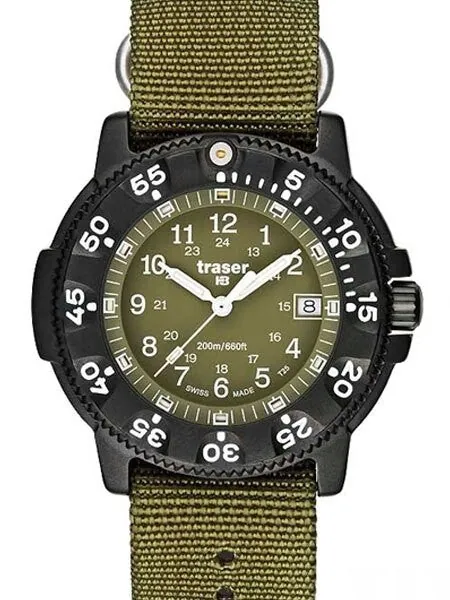 Traser Commander 100 Pro Military Black PVD Titanium Watch with Sapphire Crystal #100155