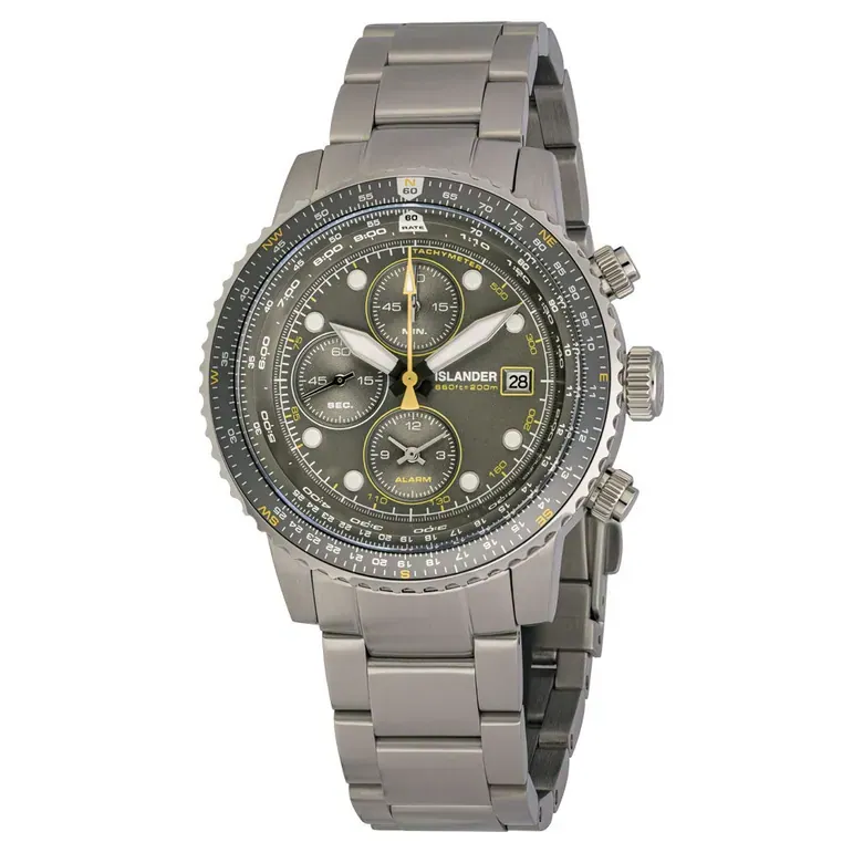 Islander Calverton Flight Chronograph Alarm Watch with Grey Dial #ISL-325