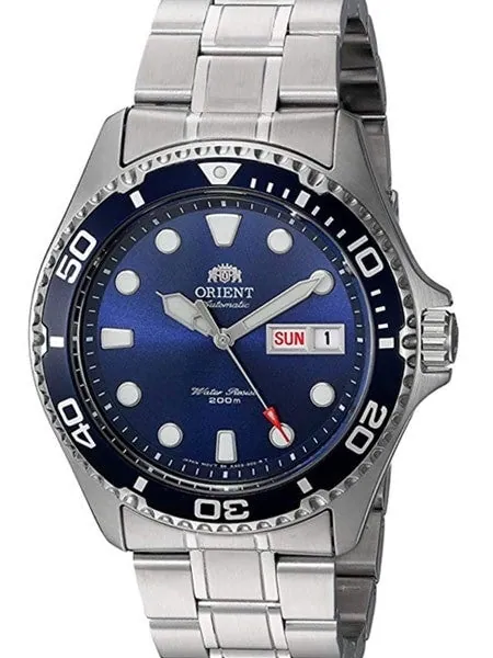 Scratch and Dent - Orient Ray II Blue Dial Automatic Dive Watch with SS Bracelet #AA02005D 20