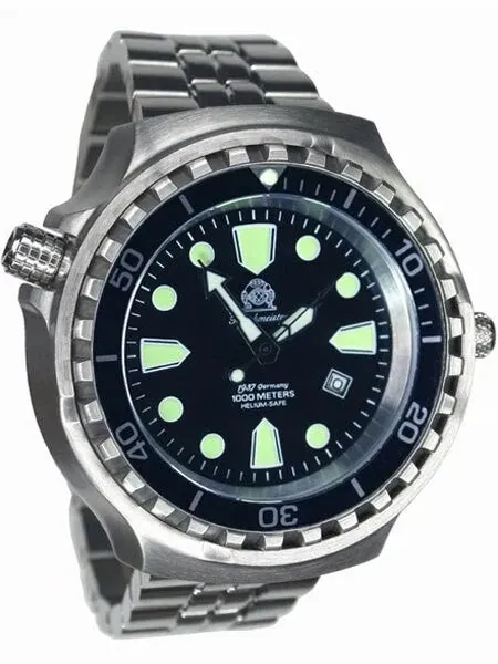 Tauchmeister Automatic, 1000m Dive Watch with Helium Release Valve and Sapphire Crystal #T0253M