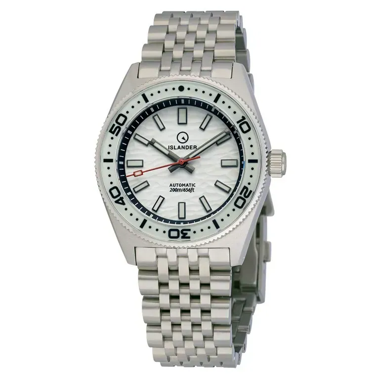 Islander Northport 37mm Automatic Watch with White Ripple Dial #ISL-290