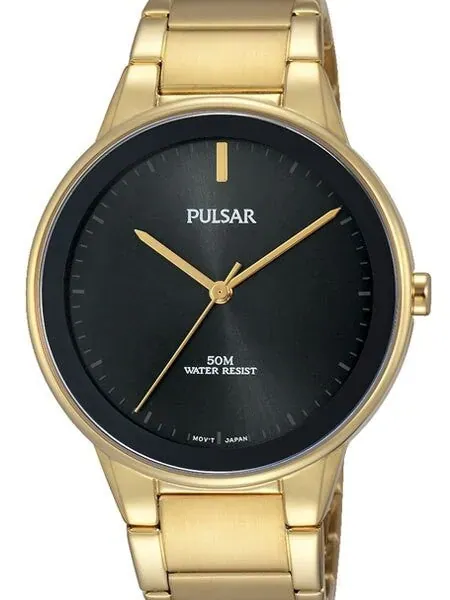 Pulsar Black Dial Quartz Watch with Matching Bracelet #PG2046
