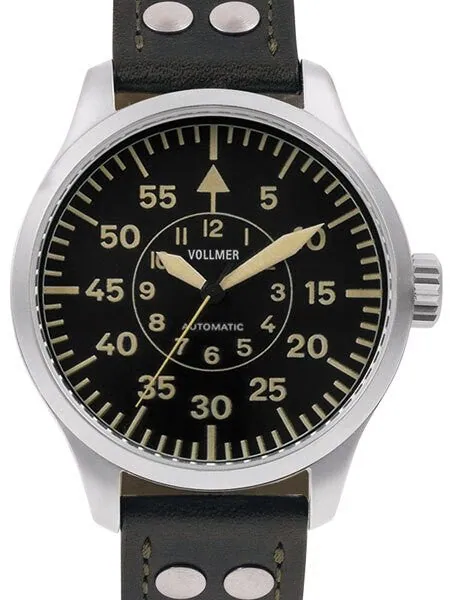 Vollmer Vintage Type B, 47mm Swiss Automatic Aviator Watch with Sapphire Crystal #V3H143