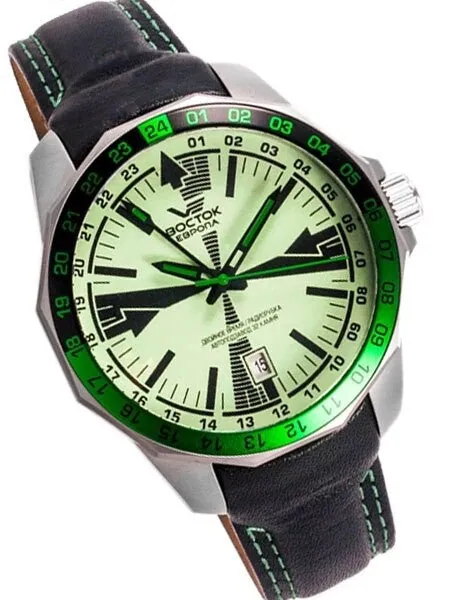 Vostok-Europe Radio Room, Dual Time Automatic Watch with Luminous Dial #2255222