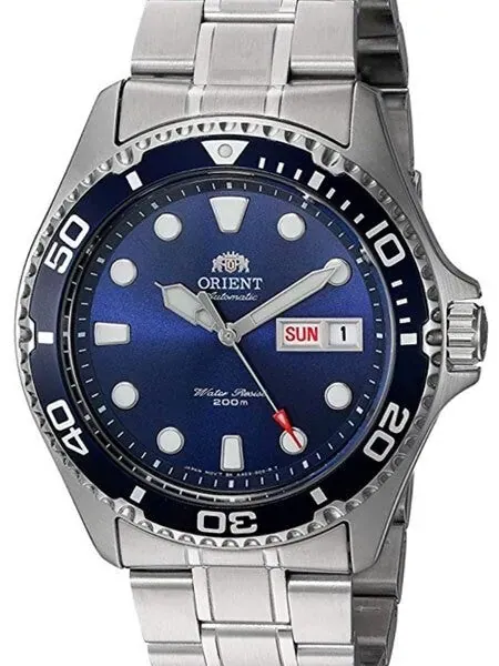 Scratch and Dent - Orient Ray II Blue Dial Automatic Dive Watch with SS Bracelet #AA02005D 19