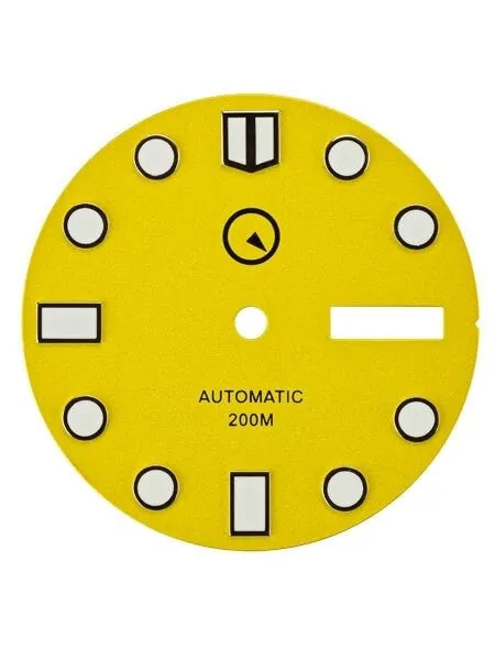 Yellow Dial with SuperLuminova for Seiko 7S26, NH36 and 4R36 Movements #D05