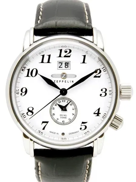 Graf Zeppelin German Made, Dual Time, Big Date Watch with Two Crowns.  #7644-1