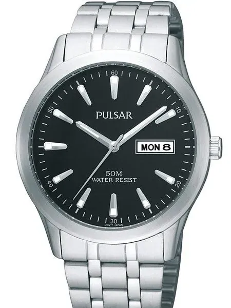 Pulsar Quartz Watch with 38mm Case, Black Dial #PXN159XX