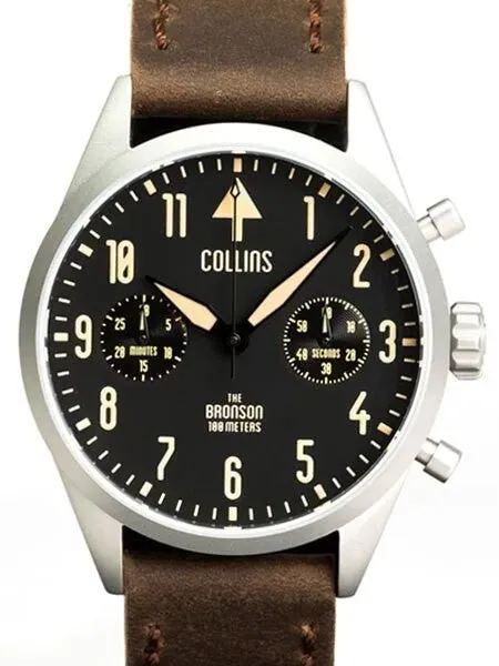 Collins Aviator-Styled Chronograph Watch with 40mm Case and Sapphire Crystal #CW02112