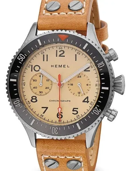 HEMEL Meca-Quartz Chronograph Watch with 60-Minute Ceramic Bezel and Sapphire Crystal #HF31V