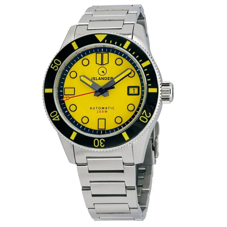 Islander "Bumble-Bee" Bayport 40mm Automatic Dive Watch with Yellow Dial #ISL-172