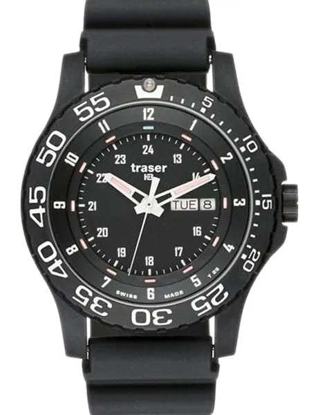 Traser P6600 Elite Red, Tactical Mission Watch on Rubber Strap P6600.91F.1Y.01