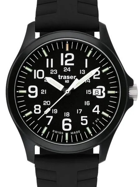Traser Officer Pro Black PVD Steel Case Watch with a Sapphire Crystal #107103