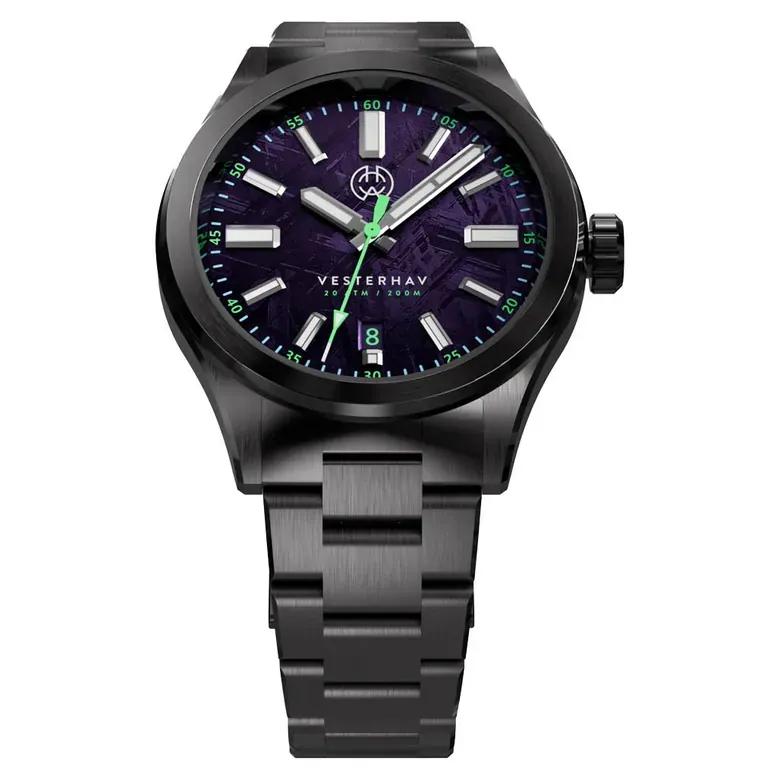 Henry Archer Vesterhav Meteorite Fusion Purple DLC Watch #HAC-VES-FSP-3LI