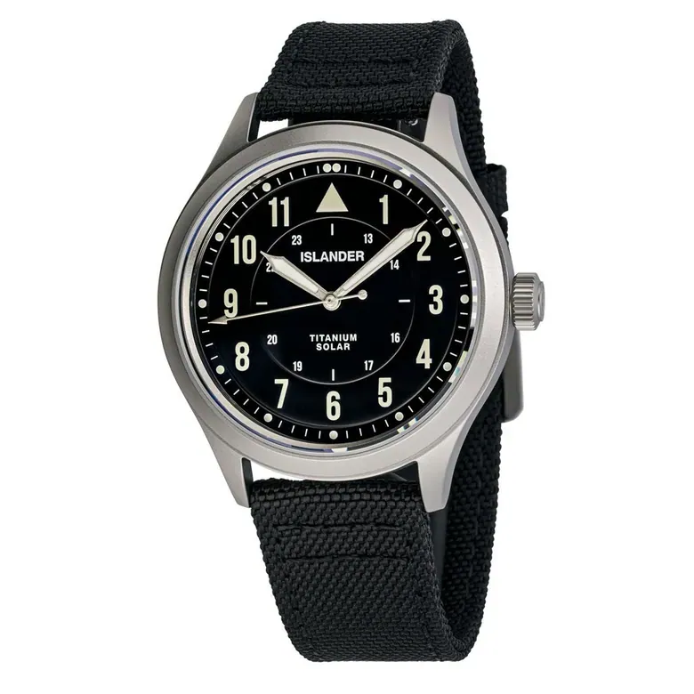Islander Babylon HV1000 Titanium Solar Field Watch with Black Dial #ISL-333