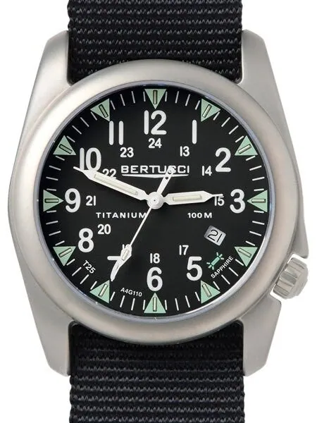 Bertucci A-4T Vintage 44 Titanium Watch w/ Tritium Tube Lights #13409