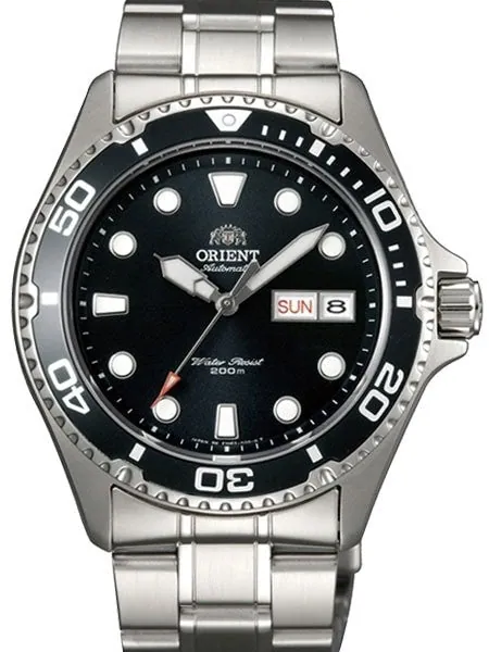 Scratch and Dent - Orient Ray II Black Dial Automatic Dive Watch with SS Bracelet #AA02004B 1