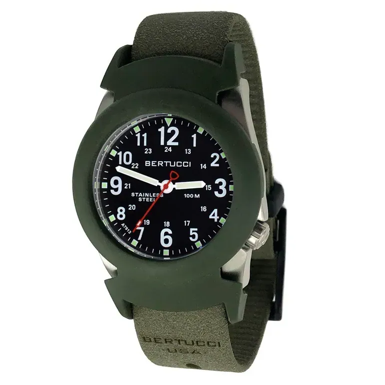 Bertucci Construction King Black Dial Watch with Foliage Strap and Pro-Guard #11115