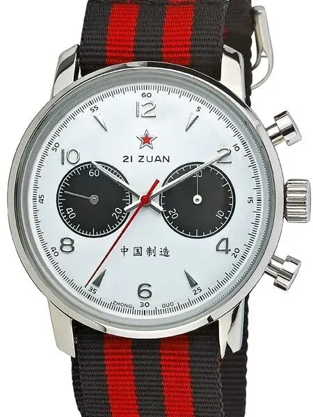 Scratch and Dent - Seagull 1963 Hand Wind Mechanical Chronograph with White Dial #6488-2901W