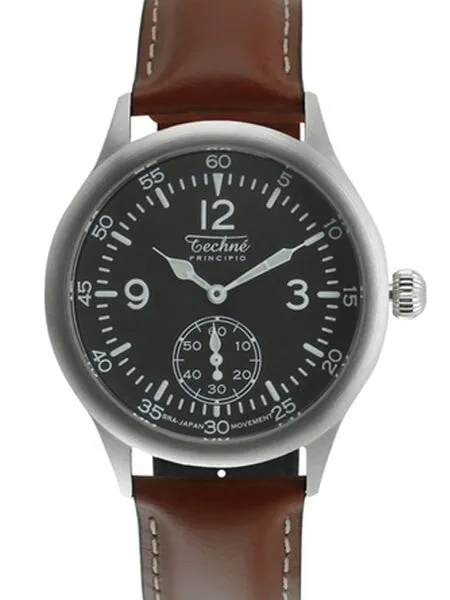 Techne 39.5mm Merlin Quartz Aviator Watch with Onion Crown and Small Seconds #246.053